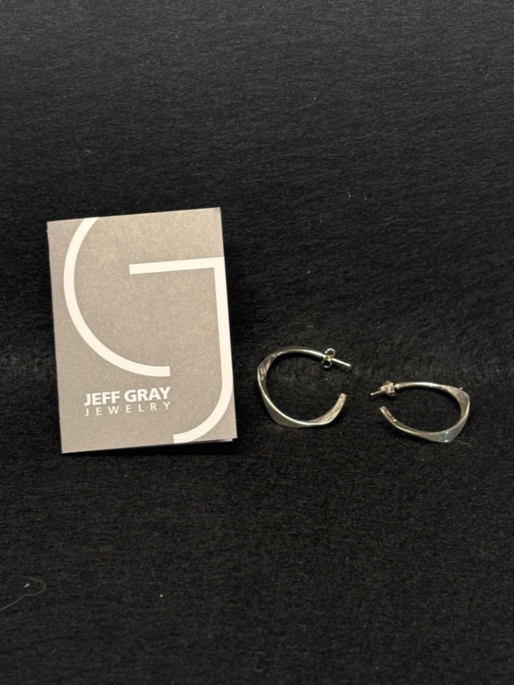 Jeffery Gray - Stering Silver Hammered Double Wave Hoop Earrings